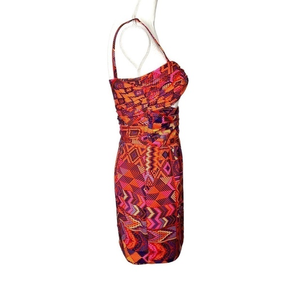 Mara Hoffman Cutout Mini Dress Tribal Print Red Orange Size 6 - Picture 4 of 12